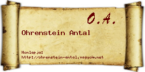 Ohrenstein Antal névjegykártya